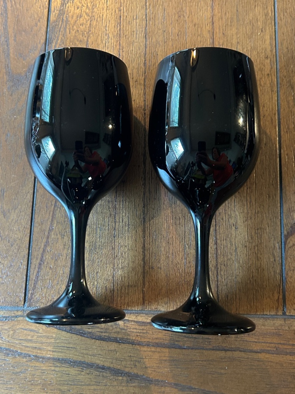 Pair of 2 Libbey Glass Company ‘Premiere Black’ Water Goblets